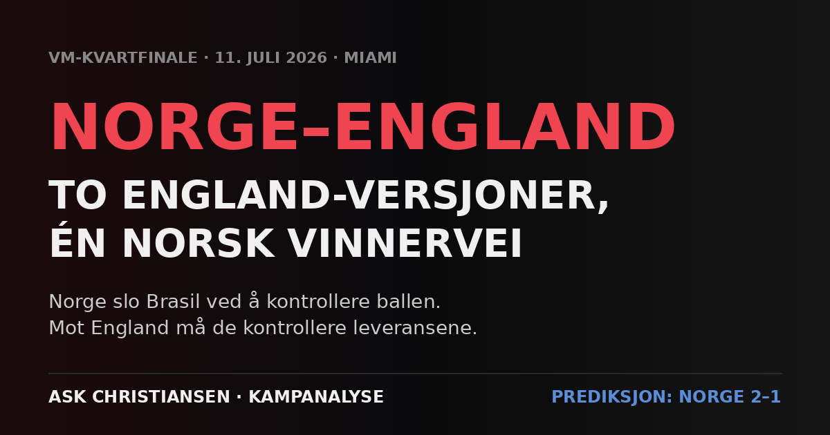 Norge–England VM-kvartfinale taktisk analyse